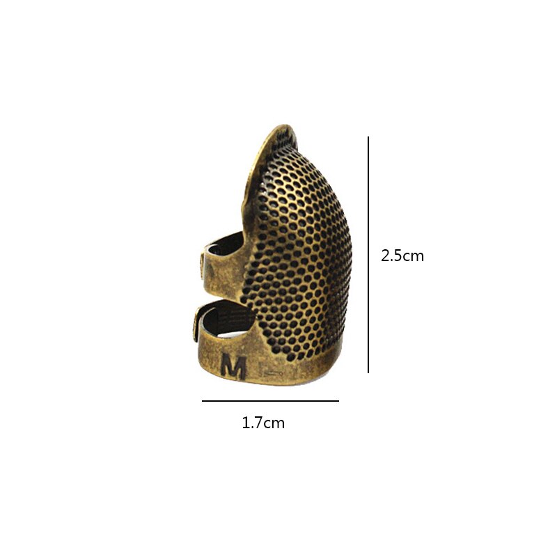 Household retro sewing thimble device sewing finger protection cover handmade needle thimble craft DIY sewing tool accessories: bronze-M