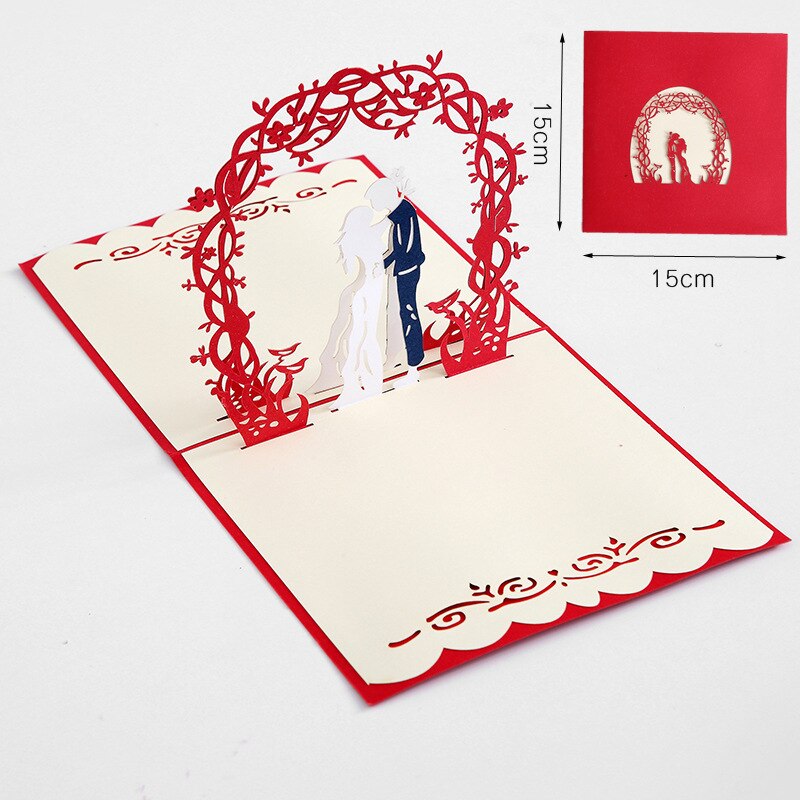 Cartes Pop-Up en 3D, d'anniversaire, fleurs, carte postale, érable, cerisier, cartes d'invitation de mariage, cartes de vœux: 03