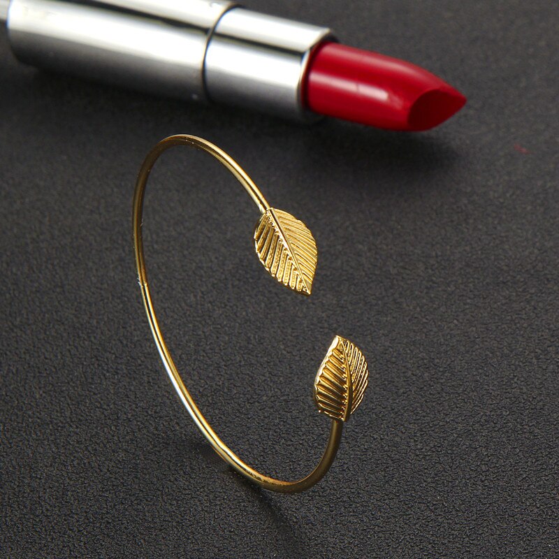 Docona 4 teile/satz Trendy Blatt Hand Manschette Gold Kette Geometrie Öffnen Armband set Frauen Charme Strand Schmuck Armbänder 6115