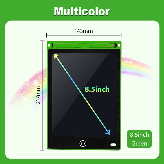 Planche à dessin électronique, écran LCD de 8.5 pouces, tablette graphique numérique pour dessin, bloc d&#39;écriture électronique, jouets pour enfants: green 8.5inch color