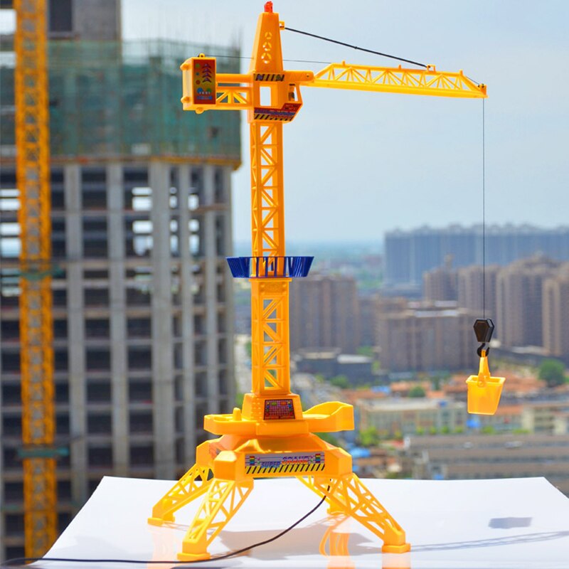 Grúa torre de juguete con control remoto de hormigón reforzado para niños