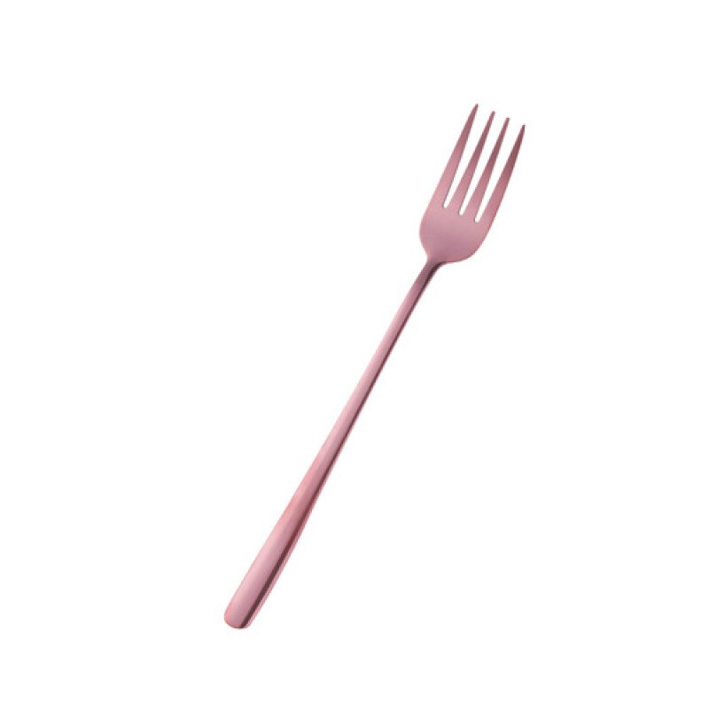 Stainless Steel Long Handle Dinner Fork 9 Colors Rainbow Fork Kitchen Hotel Supplies Restaurant Tableware Fork: Tea coffee color