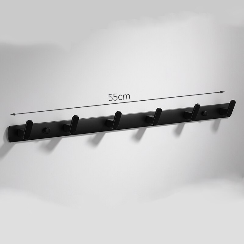 Witte Ruimte Aluminium Badkamer Planken Enkele Tier Rack Shampoo Plank Keuken Plank Badkamer Rack: black 6 hook