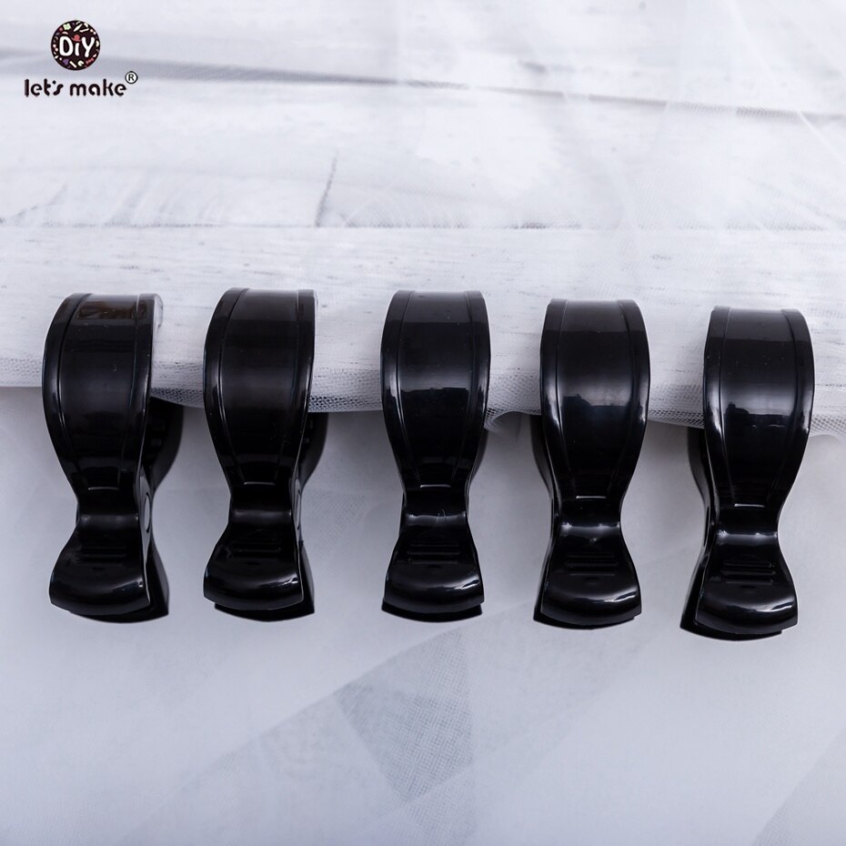Let's make Stroller Plastic Clip Pram Clips 5pc/lot Multiple Colour Baby Shower Universal Clip Baby Nursing Accessories: black