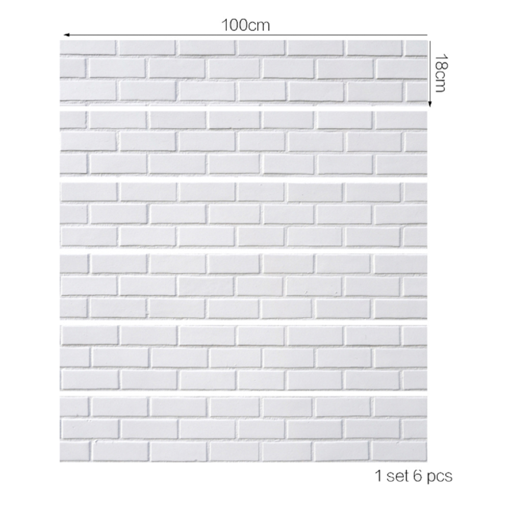 Hvid mursten mønster trappe væg klistermærke gulv køkken badeværelse fliser boligindretning kunst vægmaleri vandtæt diy vinyl tapet: Default Title