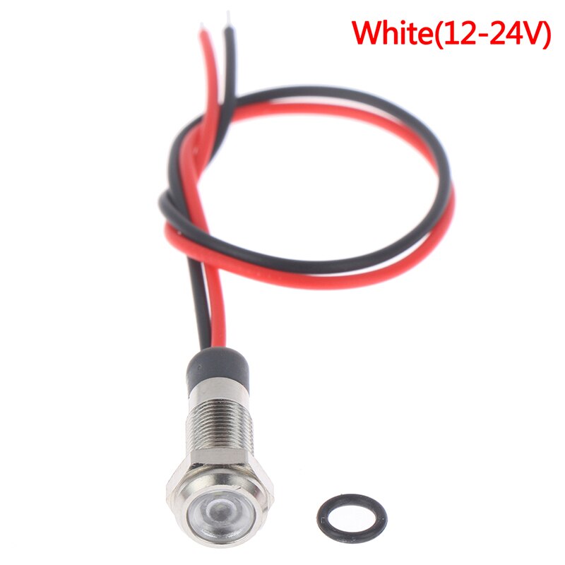 IP67 Waterproof LED Metal Warning Indicator Light 6mm Signal Lamp 3v-6v/12-24V /220v: White 12-24V