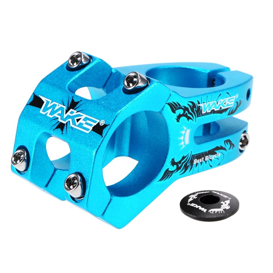 Wake Aluminum Alloy Bike Stem Bicycle Cycling Clamp Stem 31.8MM MTB Road Bike Stem Bike Accesary: Blue