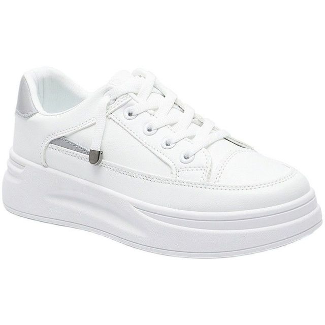 Tenis feminino höstsneakers dam lätta tennisskor damträningsskor mjuk botten gym höjdökande plattform: Vit 1 / 7