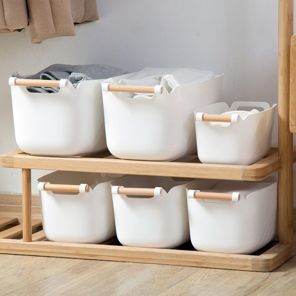 1pc Desktop Storage Basket Closet Organizer Toy Sundries Clothes Storage Box Snacks Container Case Kitchen Bathroom Organizer