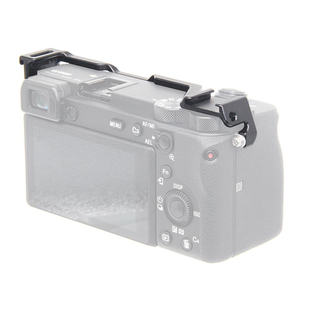 Cold Shoe Relocation Mount for Sony A6300 /A6400 /A6500 SLR Double Coldshoe Extension Mount Adapter for Microphone /Monitor /LCD