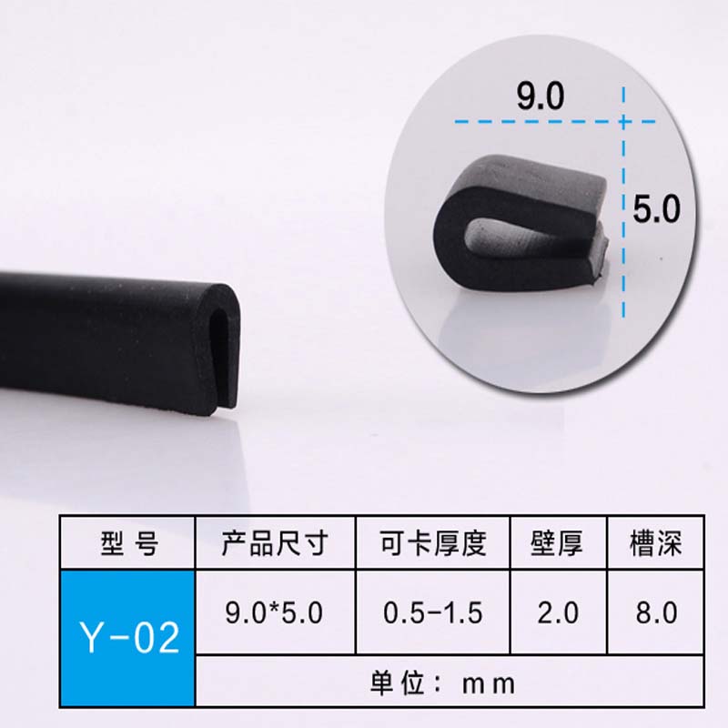 1meter U Channel Rubber Edge Moulding Trim Weather Strip Car Door Protector Edge Guard Rubber Sealing