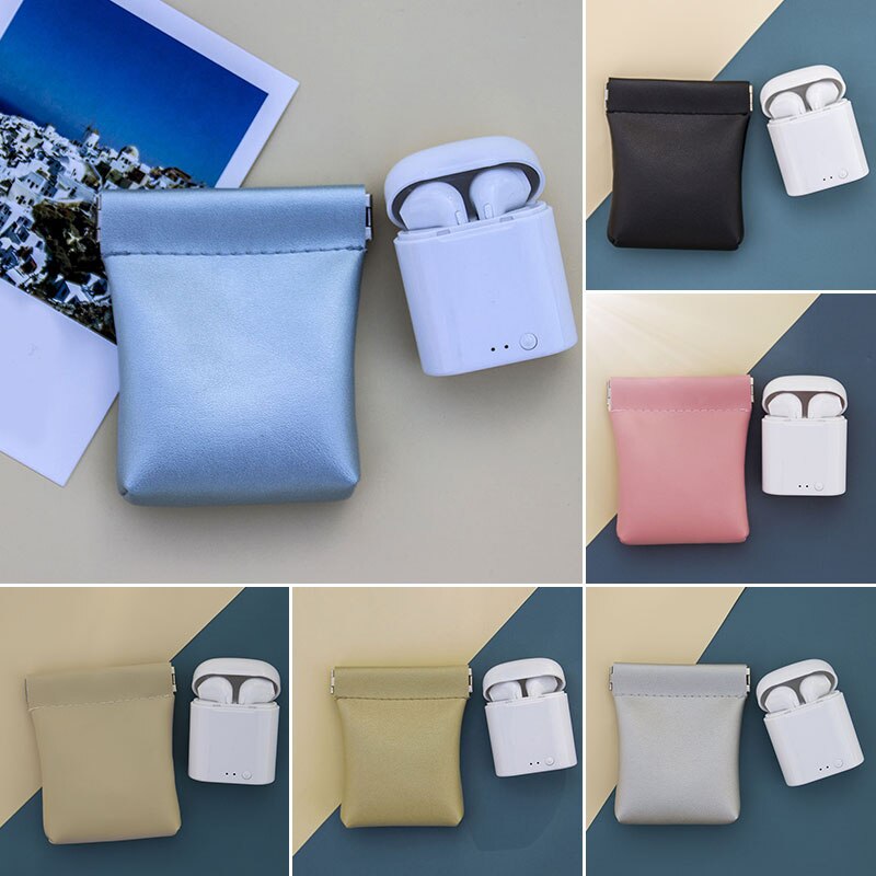 Pure Color Headphone Bag Earphone Pocket Key Case Small Coin Purse Girl