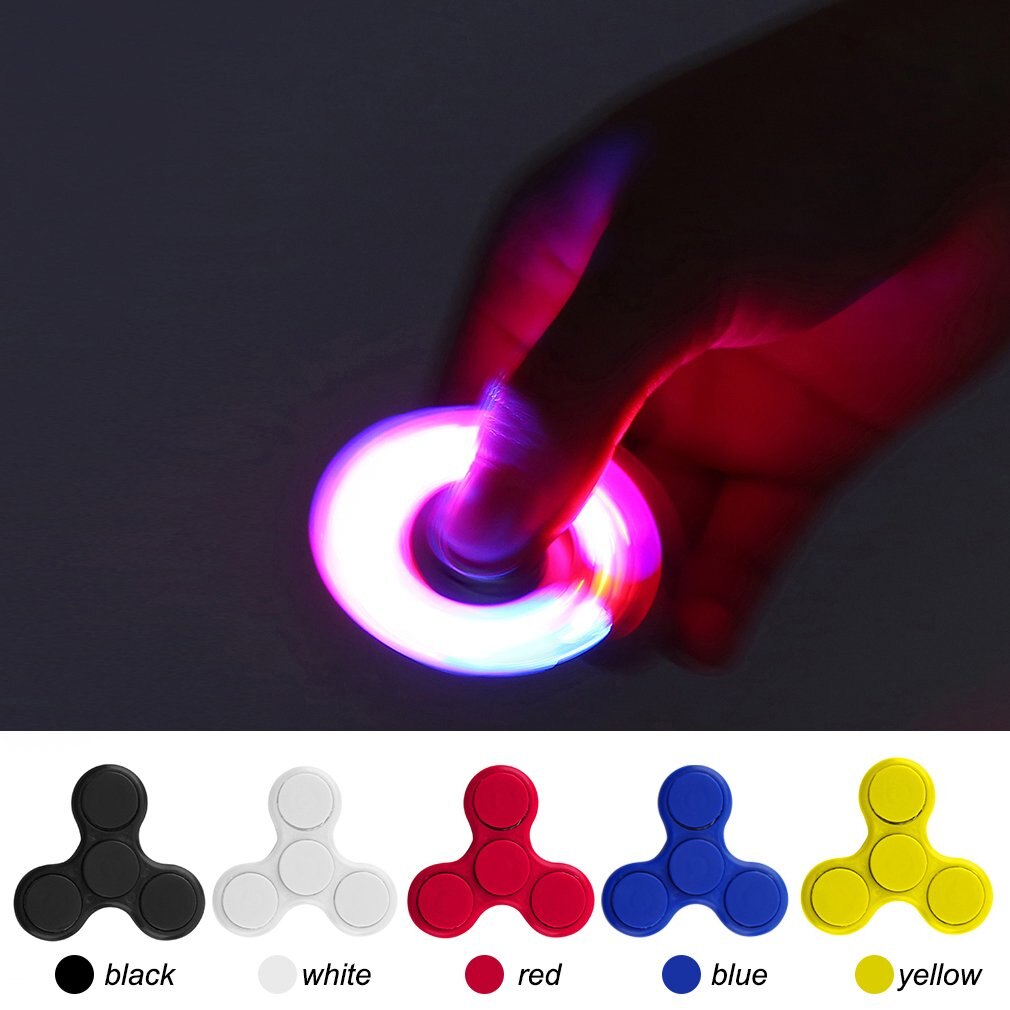 LED Colorful Triangle Flash Hand Spinner For ADHD Stress Out Autism Relief Rotation Long Time Plaything Spin Toy