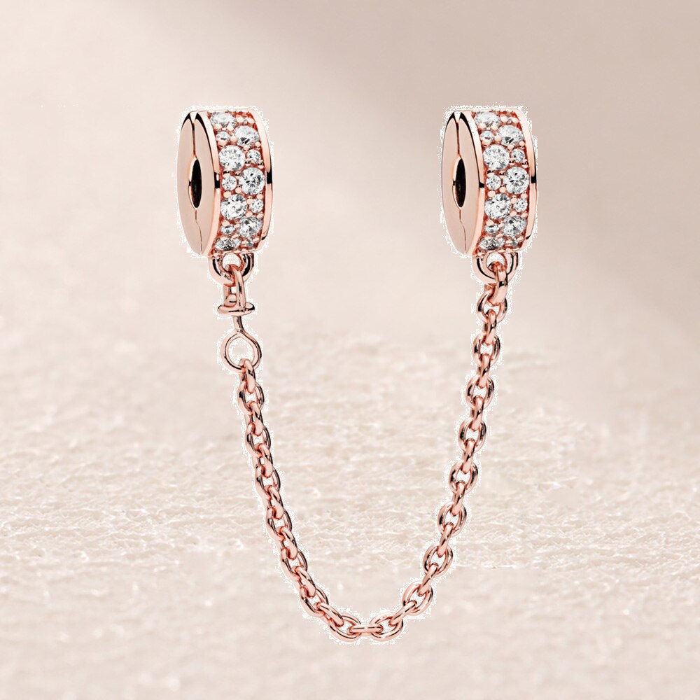 786322CZ Rose Shining Elegantie Safety Chain