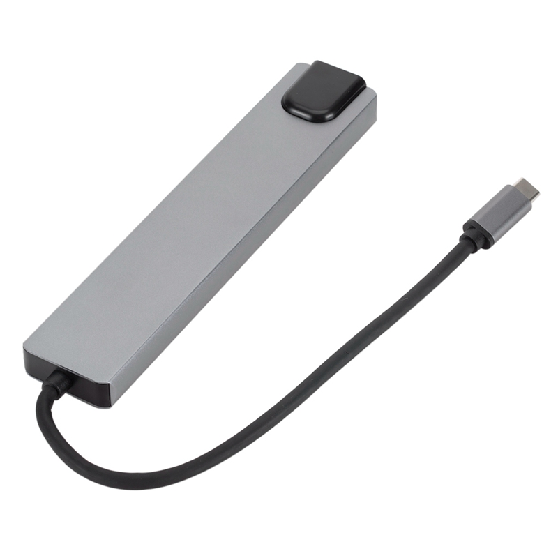 8 In1 USB C Hub USB-C To Type-C 2 USB 3.0 Hub 4K HDMI RJ45 Ethernet Adapter with TF/Mini SD Card Reader PD Charger for Mac Book