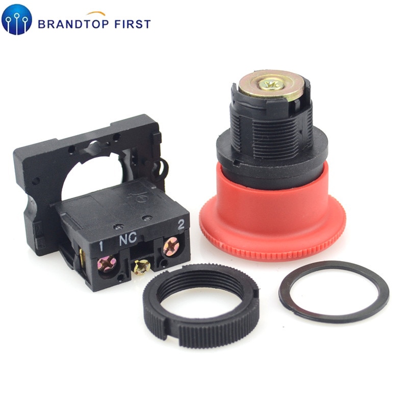 Red NC 22mm Emergency Stop Mushroom Push button switch XB2-ES542 Control electrical starter switch 220V 10A
