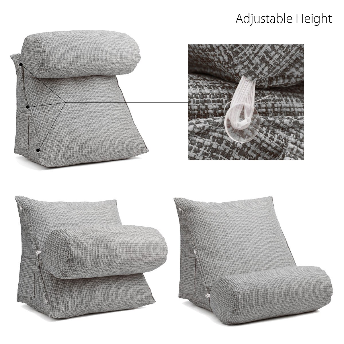 Wedge Vorm Rugleuning Kussen Bed Rest Sofa Verstelbare Rug Wig Kussen Lendensteun Brace Hoofd Hals Lounger Lezen Kussen