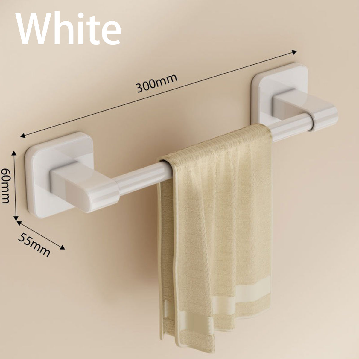 Badkamer Handdoekenrek Aan De Muur, Zwarte Handdoekstang Met Aluminium En Handdoekhouder, Douche-En Badhanddoekrekken: Light Grey