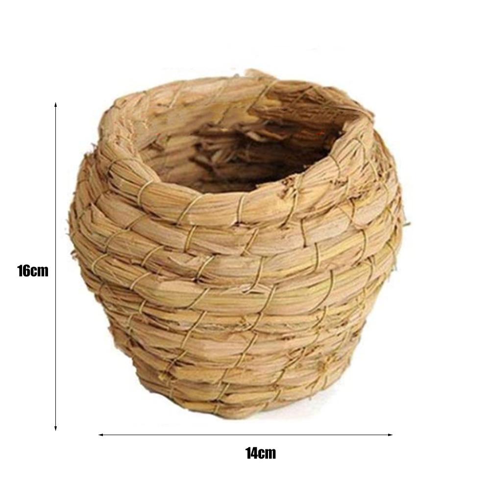 Hand-Woven Straw Bird'S Nest Outside Bird House Natural Hummingbird Nest Outdoor Decoration Woven Parrot Nest House Pet Bedroom: E