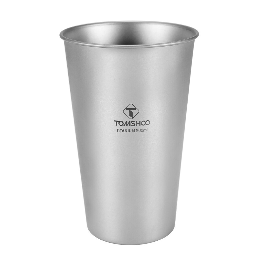 TOMSHOO Titanium Cup Single-Wall Beer Cup 17oz 500ml Ultralight Water Cup Coffee Tea Mug Tableware Camping Cup For BBQ Picnic: 500ml