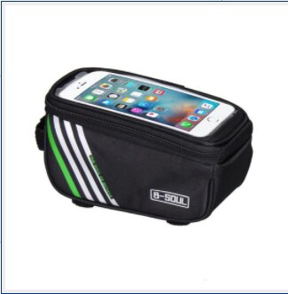 Waterdichte Fietstas Nylon Bike Cyling Mobiele Mobiele Telefoon Bag Case 5.5 ''6'' Fietstassen Frame Voor Tube tassen Accessoires: Black