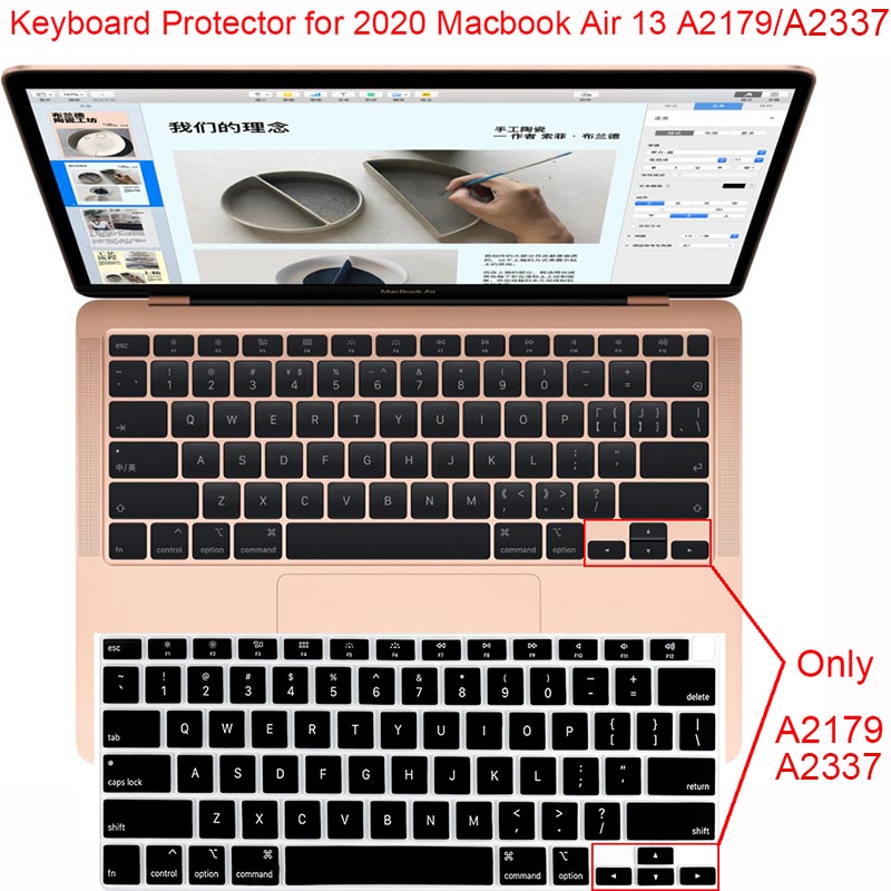 Układ US silikonowy ochraniacz klawiatury na 2020 Macbook Air 13 A2179 pokrywa klawiatury