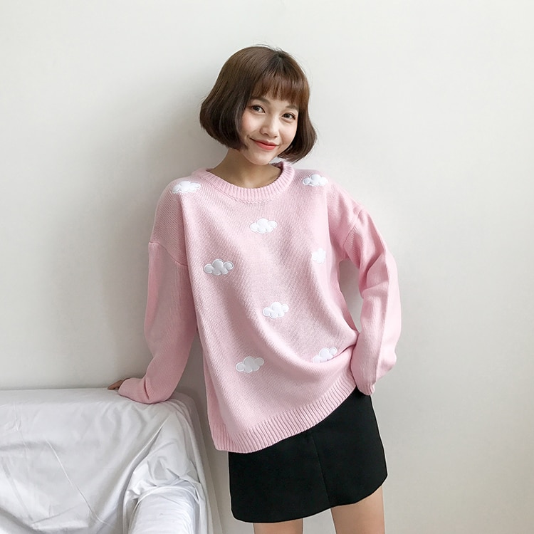 Gagarich , suéteres de invierno para mujeres, ropa coreana, suéteres de nubes dulces, suéter de talla grande para mujeres, Tops Kawaii