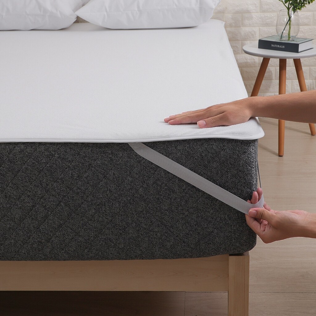 Protège-Matelas Imperméable en Éponge avec Bandes Élastiques, aux 4 Coins, Housse de Lit, Respirante: 140x190cm