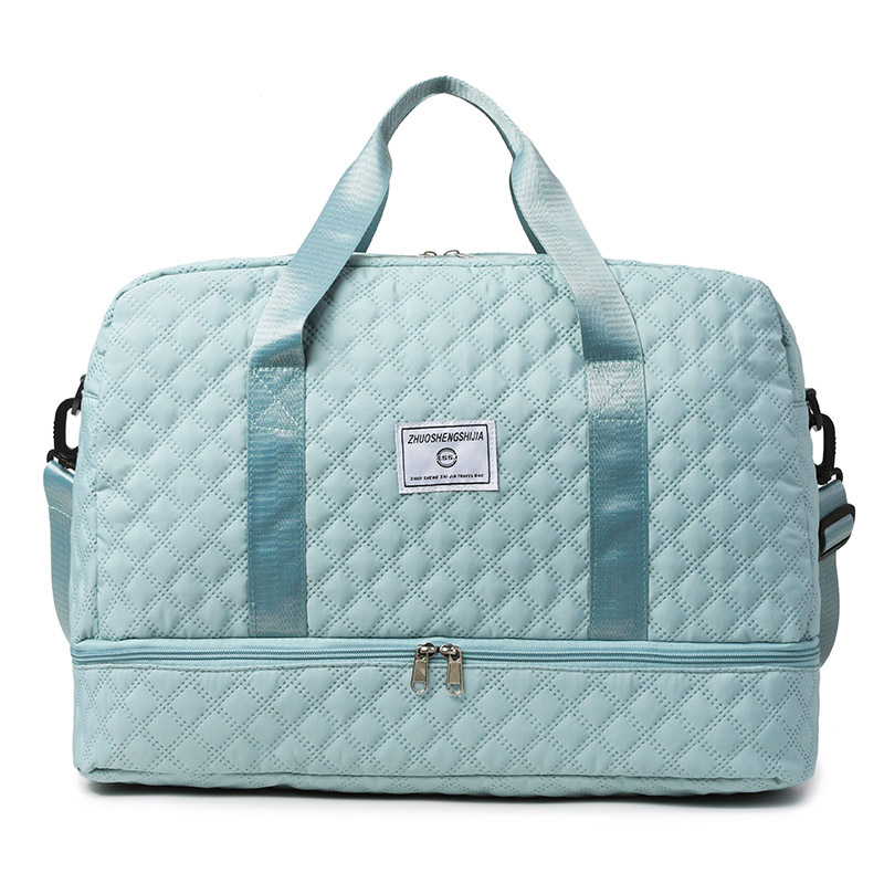 Short Trip Travel Bag Men Women Handbag Large Capacity Luggage Storage Bag Dry Wet Separation Waterproof Sports Fitness Bag: Blue