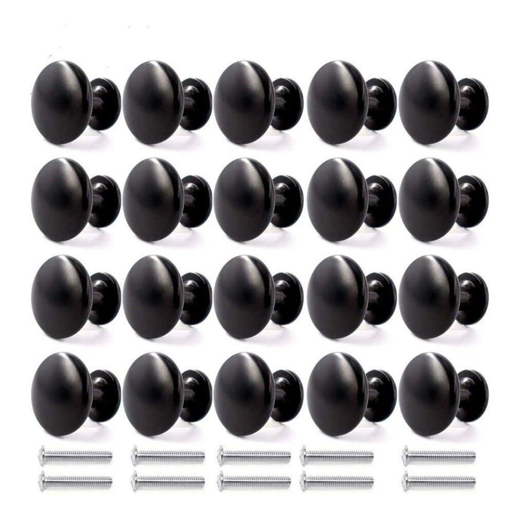 20Pcs Lade Knoppen Meubelknoppen Lade Handvatten Handvat Met Ronde Plaat Top Voor Kast Lade Keuken: black