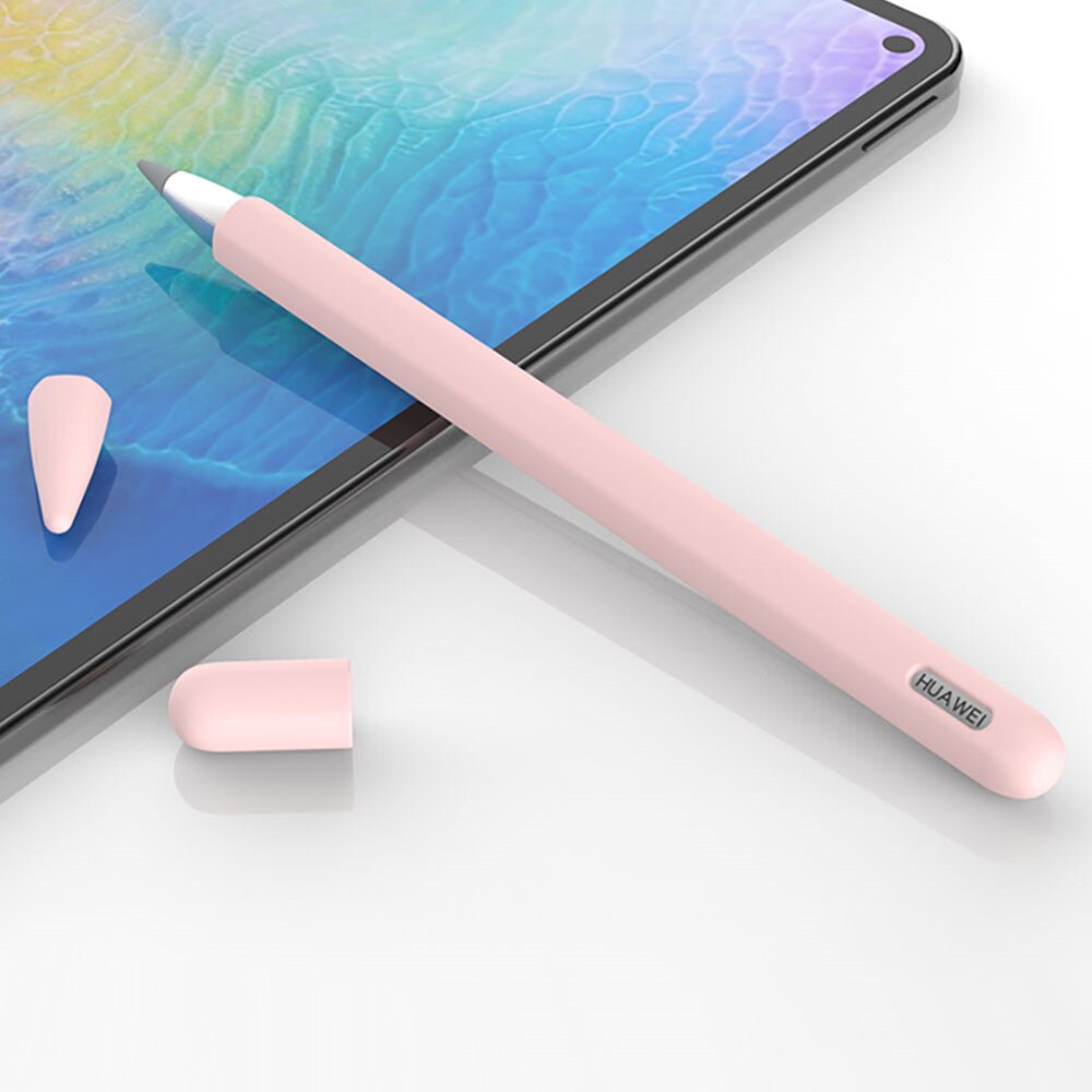 Bolsa de silicona para Huawei M, estuche protector para lápices de gel, pluma de lápiz de carga inalámbrica, para Huawei Matepad: Pink