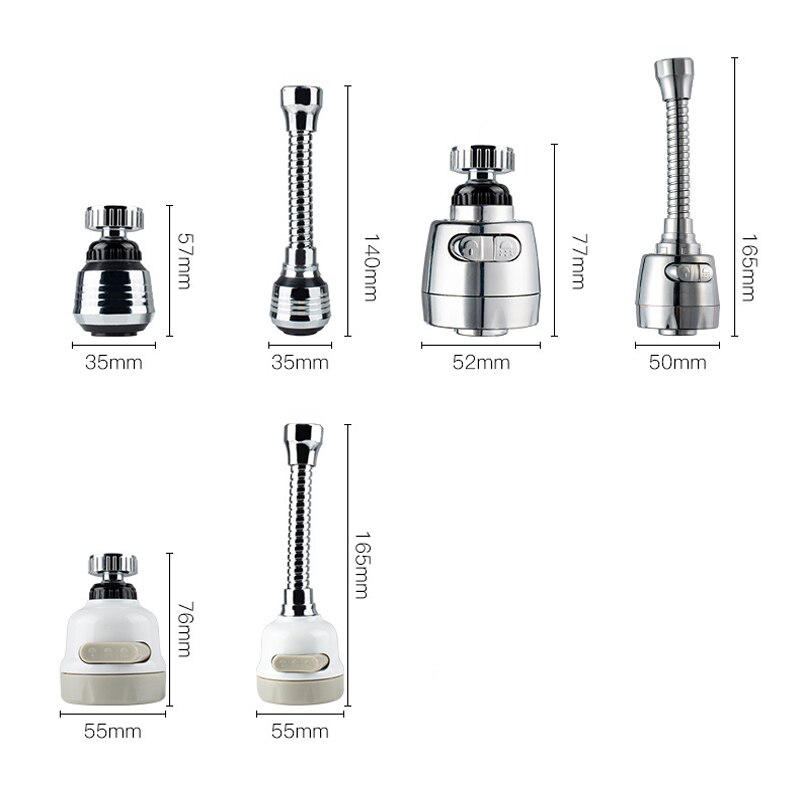Aireador de grifo de cocina, difusor de filtro de agua ajustable de 2/3 grados, boquilla de ahorro de agua, conector alargado, 360 modos