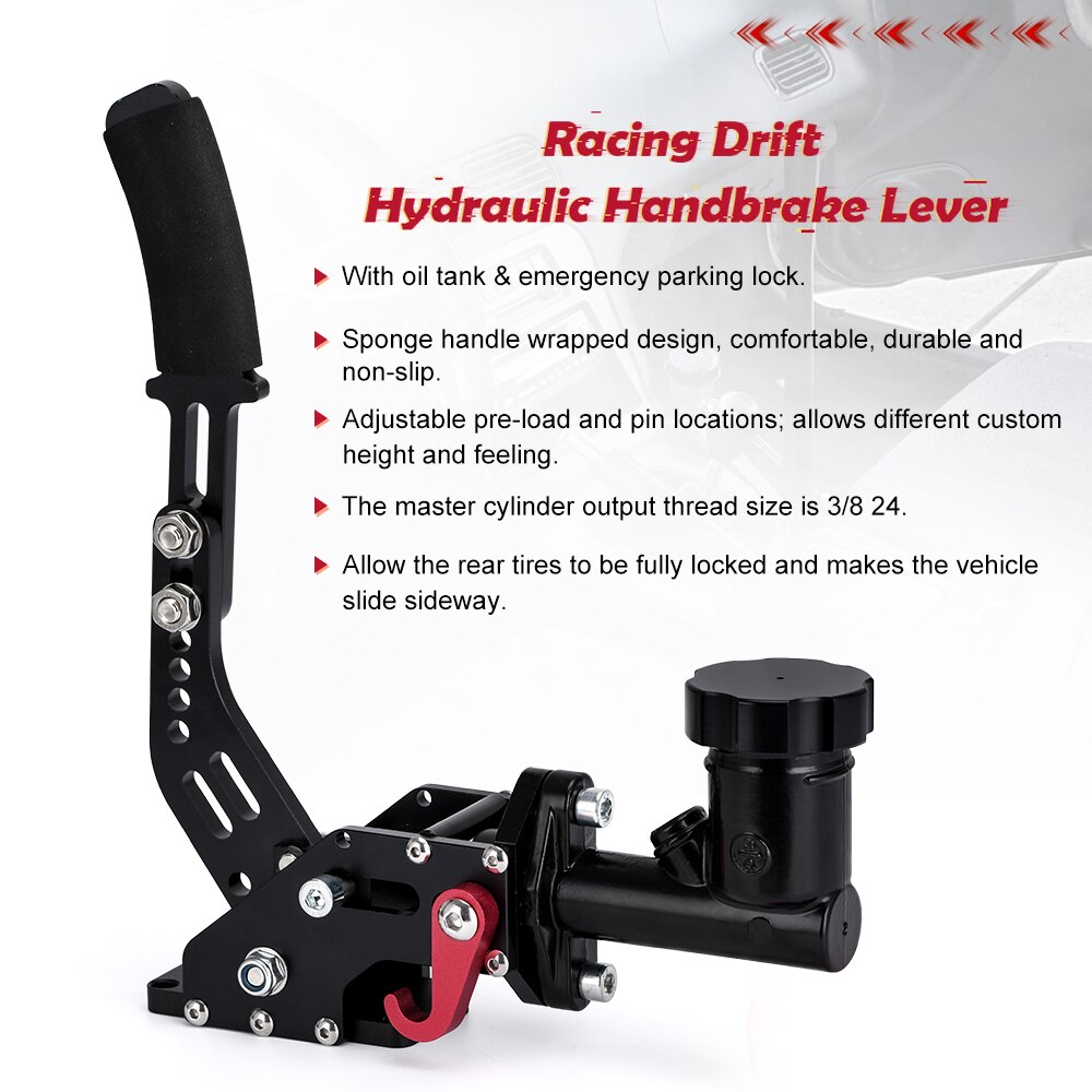 VR Racing Hydraulic Drift Handbrake Gear Lever With Oil Tank Hydro E-Brake Rally 0.75Bar 3/8-24 Parking Adjustable Brake