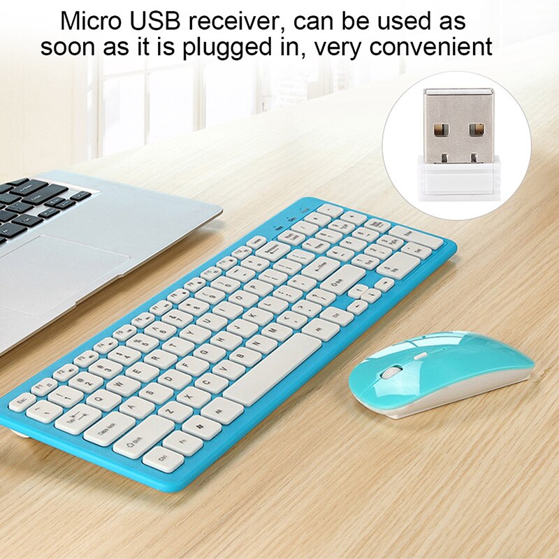 Wireless Mouse Keyboard Set Office Gaming 4 Keys Mouse 96 Keys Keyboard For Notebook Computer 3-Speed Micro USB Receiver