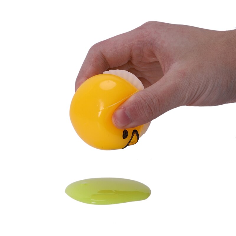 Squishy Vomitive Eigeel Anti Stress Reliever Fun Geel Lui Ei Joke Speelgoed Bal Ei Squeeze Grappig Speelgoed