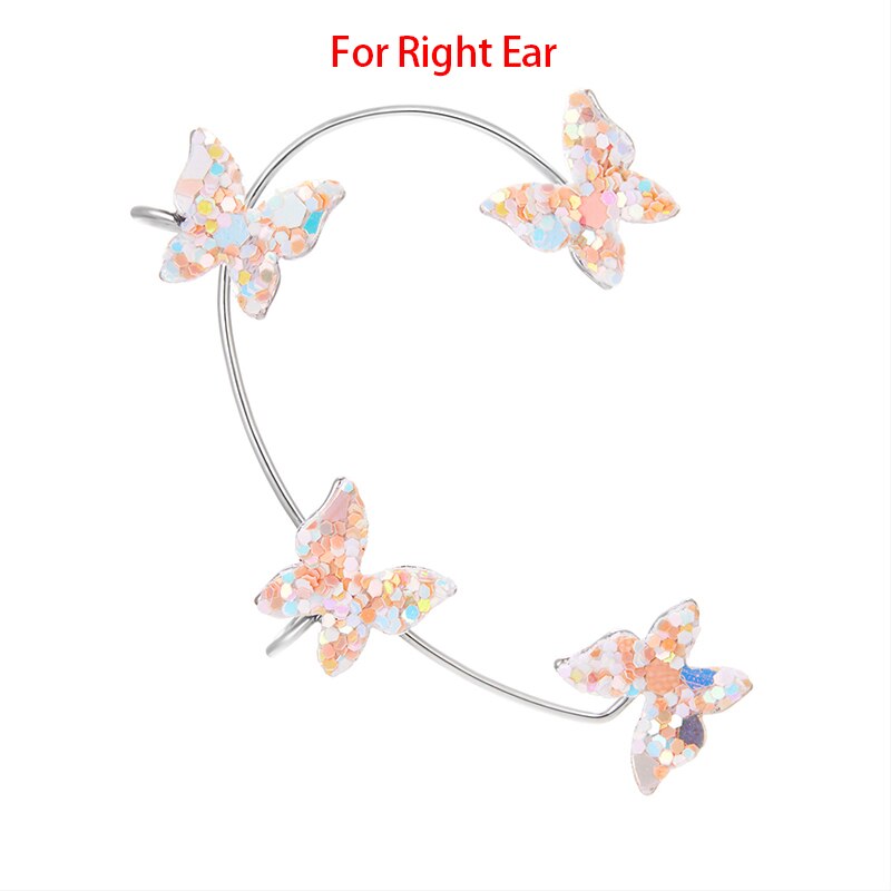 1Pc Koreaanse Vlinder Oor Manchet Zonder Piercing Voor Vrouwen Mode Fonkelende Dier Clip Op Oorbellen Lady Wedding Party Sieraden: 2