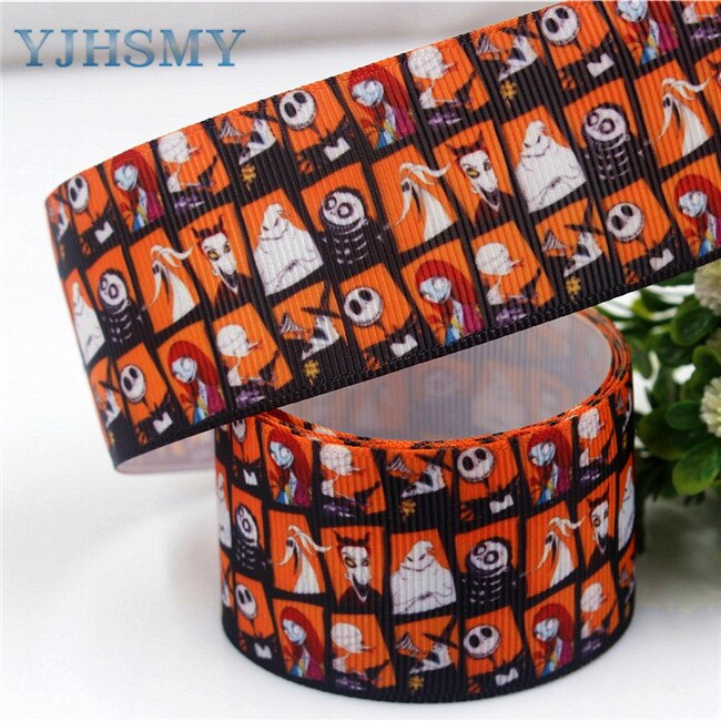 Yjhsmy c -17817-670,38 mm 5 yards halloween termisk transfer trykt grosgrain bånd,tøj tilbehør gør-det-selv pakke materiale: C -17817-677
