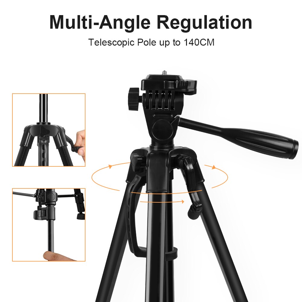 Universal Camera stand 50-140 cm Tripod for Phone Canon DSLR Camcorder Outdoors photography Stands Aluminum Travel Tripode Para