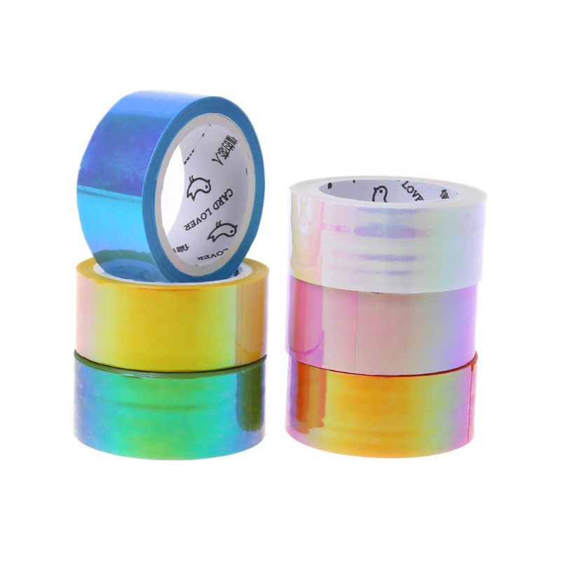 5m rytmisk gymnastik dekoration holografisk rg prismatisk glitter tape bøjler stick