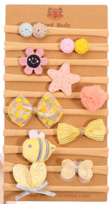 Accesorios adorables para el cabello para niñas, horquillas, lazos de flor para pelo para niñas, diademas, 10 unidades/lote: Color 8