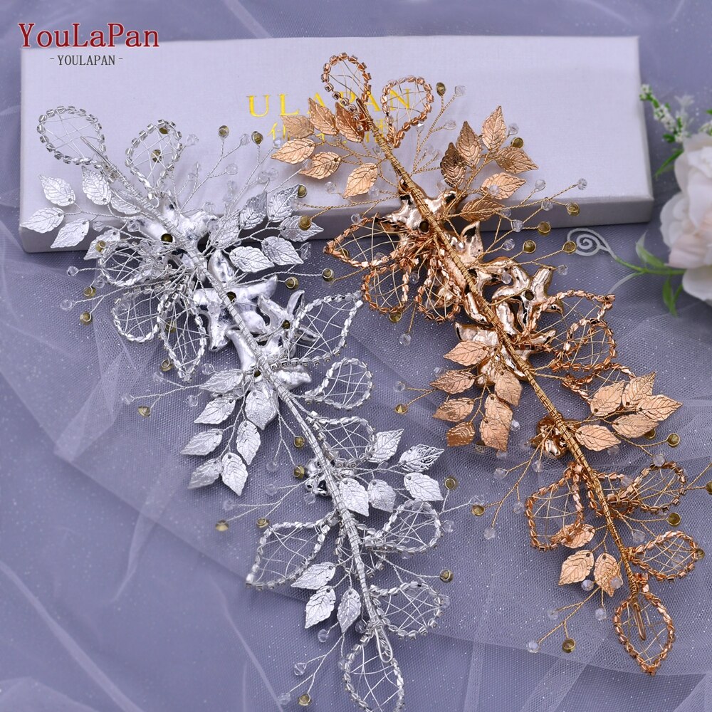 Topqueen  hp282 silverbröllop headpiece bröllop hårband kristall huvudstycken för brud flätade pannband brud tiara och krona