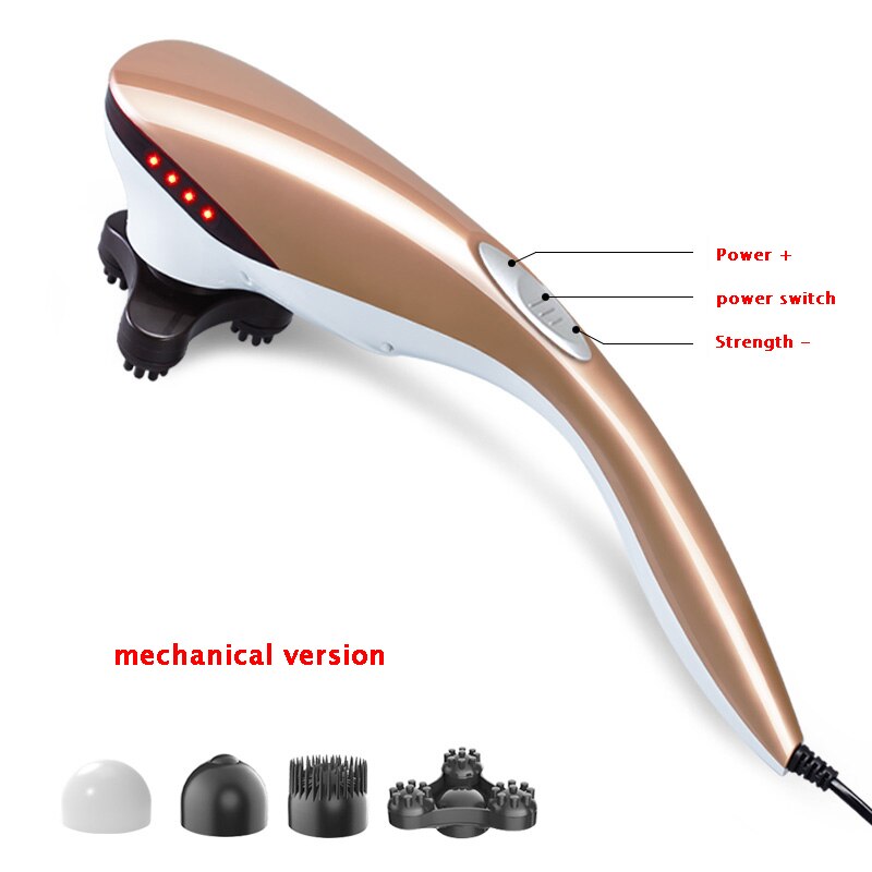 Multi-function electric dolphin massage machine hammer shock infrared roller neck massage, pain relief body massage machine: Mechanical Gold