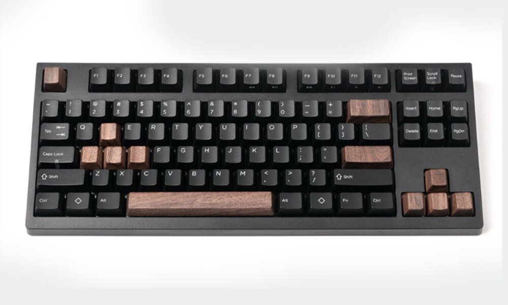 Mechanische Toetsenbord Mx Zwarte Walnoot Massief Houten Persoonlijkheid Keycap Oem Hout Materiaal Wasd Pijltjestoetsen Voer Ruimte