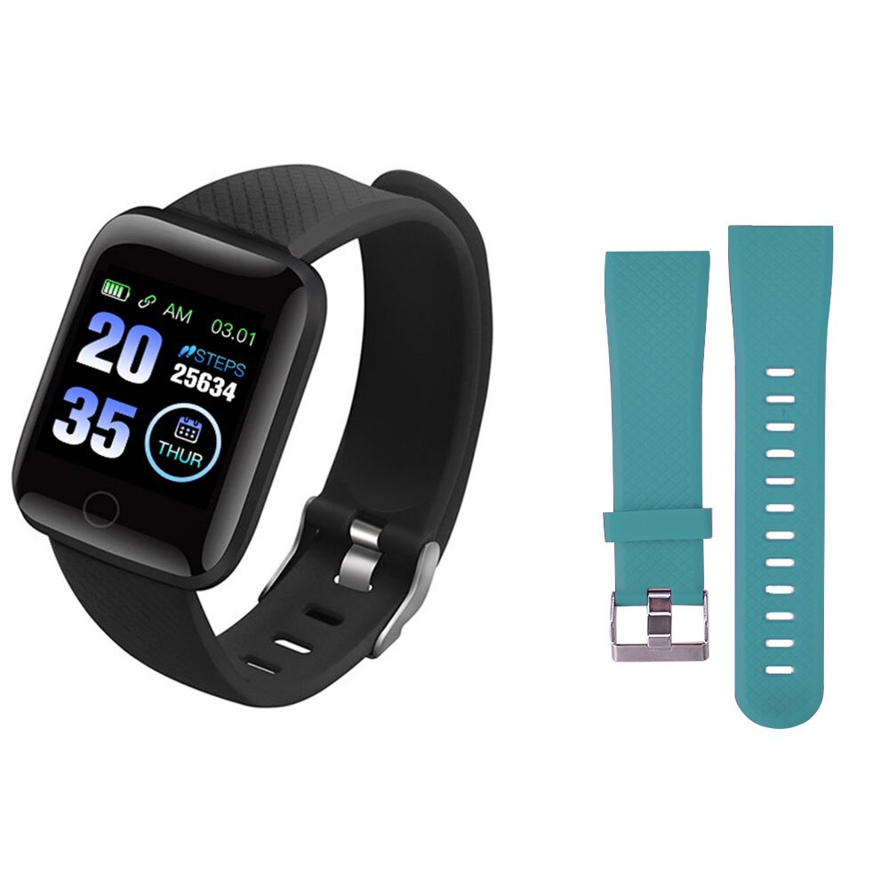 Rovtop 116 montre intelligente pour hommes mesure de la pression artérielle étanche Fitness Tracker montre moniteur de fréquence cardiaque podomètre bracelet intelligent: black green