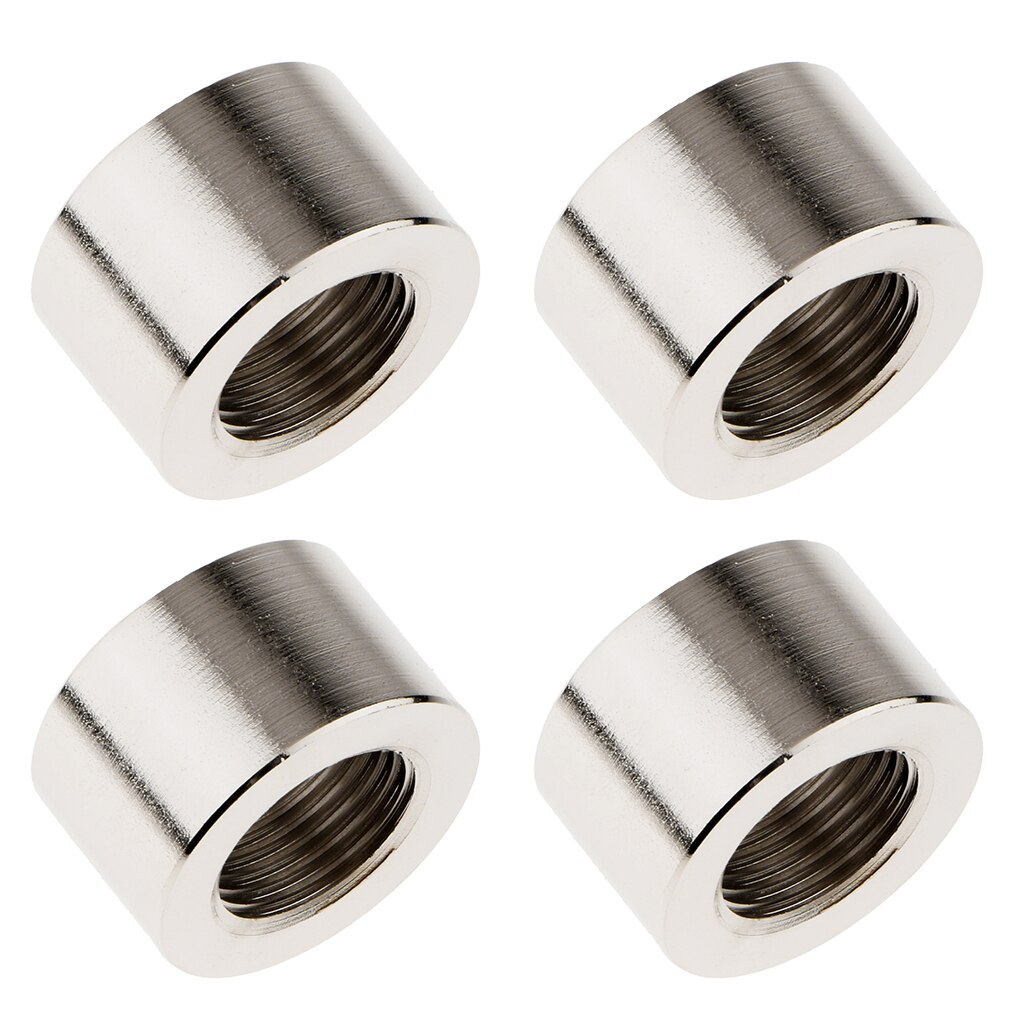 4x Polished Stainless Steel O2 Oxygen Sensor Exhaust Bung Nut, M18x1.5mm