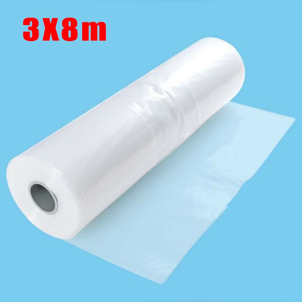 3*8 M Duidelijke Polyethyleen Plastic Sheet Film Cloche Kas Raising Bed Cover Plastic Film Landbouwgrond Landbouw Accessoires