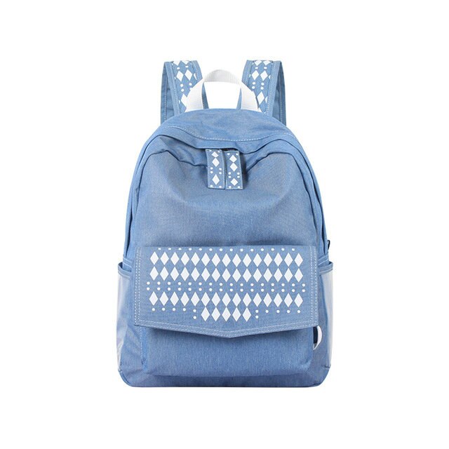 Rdywbu Denim Backpack - National Style Laptop Bag - 20-35L - Unisex Travel School Bag: Style 6