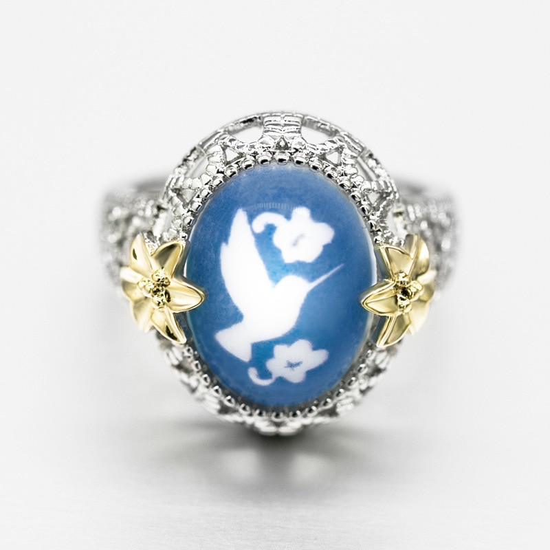 Tous Joyería Mujer Anillo Vintage De Flor De La Paz Para Mujer Joya De Oro Con Abalorio De Flor De Pájaro Para Mujer Del Día De San Valentín Joyería De Compromiso Para Mujeres Originales