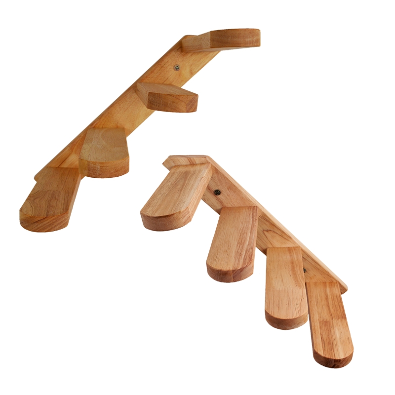 G6DA-estante de escalada para gatos, escalera de madera Natural montada en la pared, cuatro escalones, para interiores, muebles flotantes