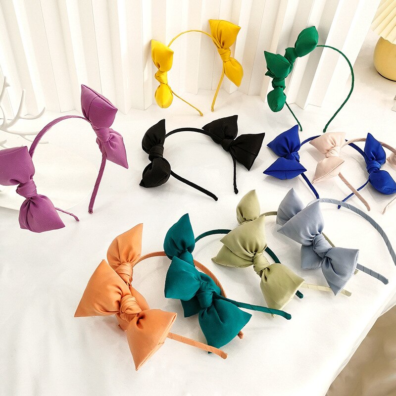Serre-tête à Double nœud papillon pour filles, serre-tête coréen, accessoires de cheveux, tendance, mignon, mobile, en peluche